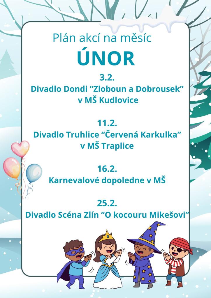 Plán akcí na&nbsp;měsíc únor